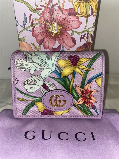 gucci mens floral wallet|floral gucci wallet women.